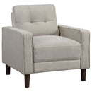 Bowen Upholstered Track Arm Tufted Accent Chair Grey