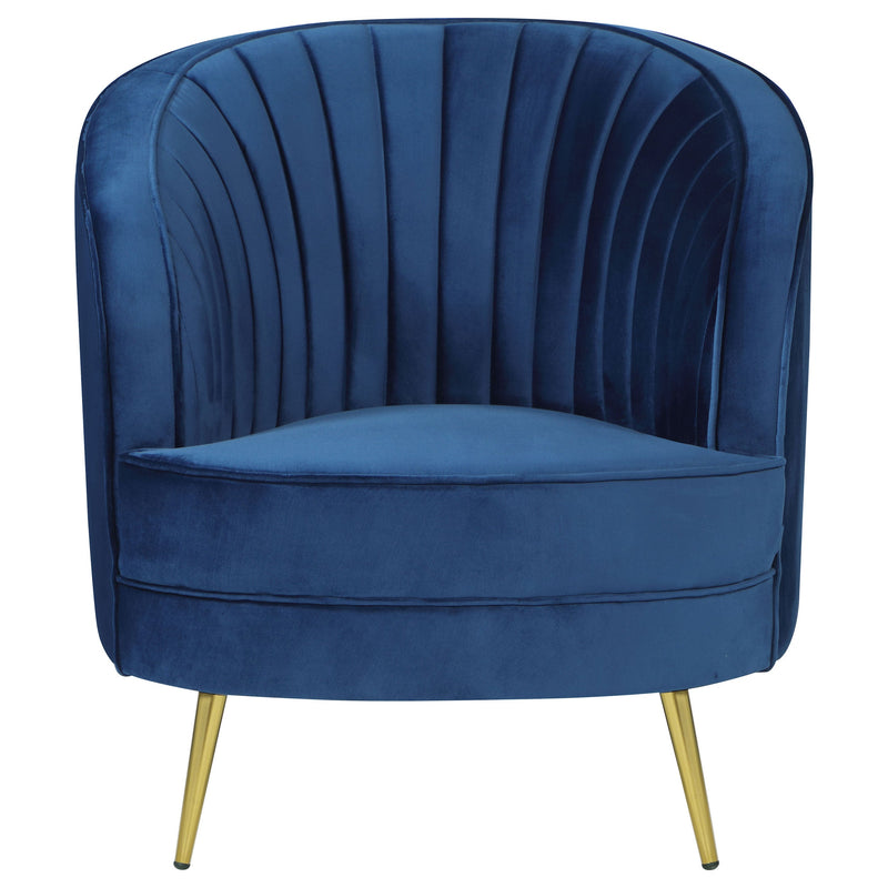 Sophia  Upholstered Channel Tufted Sofa Set Blue