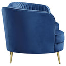 Sophia Upholstered Channel Tufted Sofa Blue