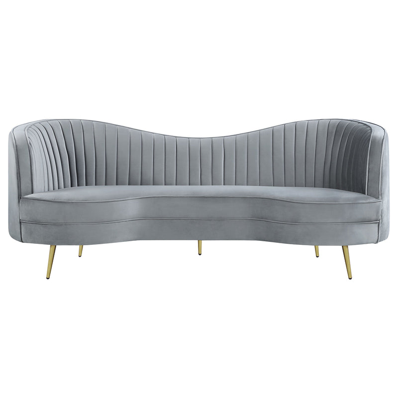 Sophia  Upholstered Channel Tufted Sofa Set Blue