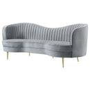 Sophia Upholstered Channel Tufted Sofa Blue