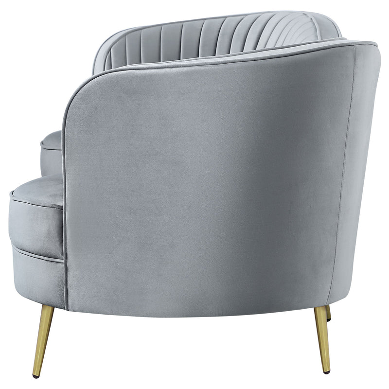 Sophia Upholstered Channel Tufted Sofa Blue