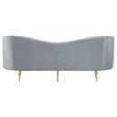 Sophia Upholstered Channel Tufted Sofa Blue
