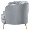 Sophia Upholstered Channel Tufted Loveseat Blue
