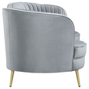 Sophia Upholstered Channel Tufted Loveseat Blue