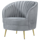 Sophia Upholstered Channel Tufted Barrel Accent Chair Blue