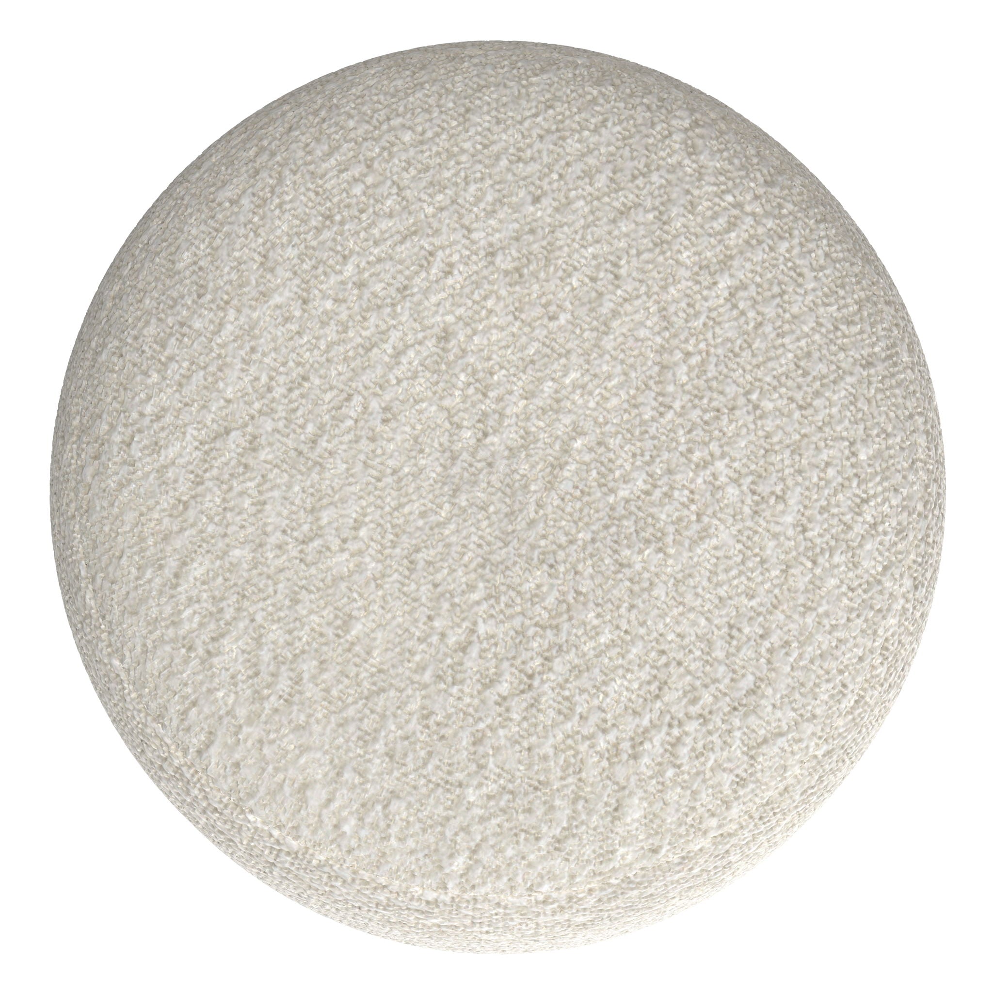 Chantal - Round Pouf - White