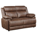 Ellington  Upholstered Padded Arm Sofa Set Dark Brown