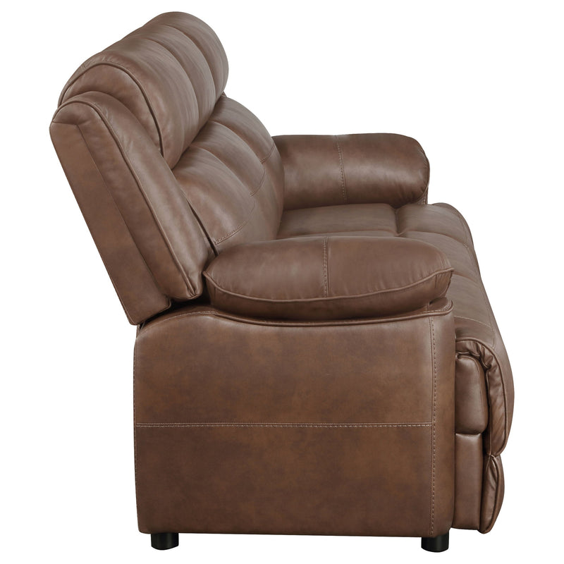 Ellington  Upholstered Padded Arm Sofa Set Dark Brown