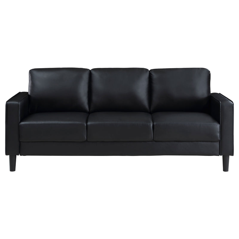 Ruth  Upholstered Track Arm Sofa Set Black