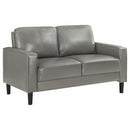 Ruth Upholstered Track Arm Loveseat Black