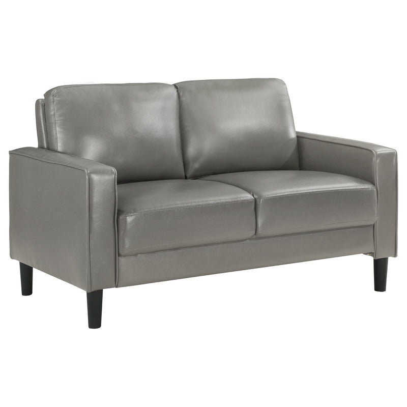 Ruth Upholstered Track Arm Loveseat Black