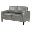 Ruth Upholstered Track Arm Loveseat Black