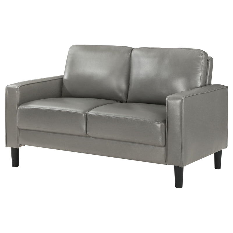 Ruth Upholstered Track Arm Loveseat Black