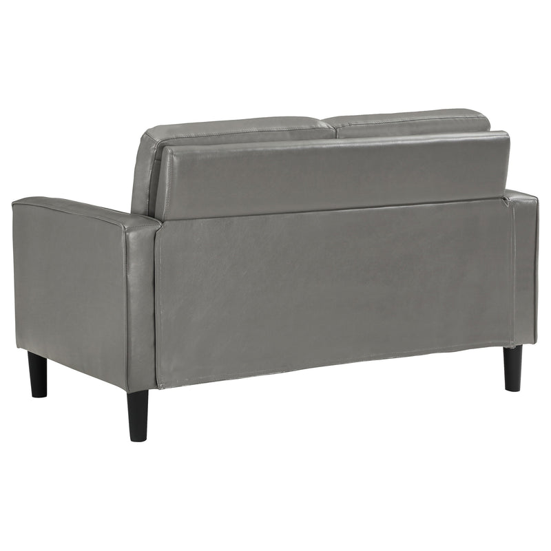 Ruth Upholstered Track Arm Loveseat Black