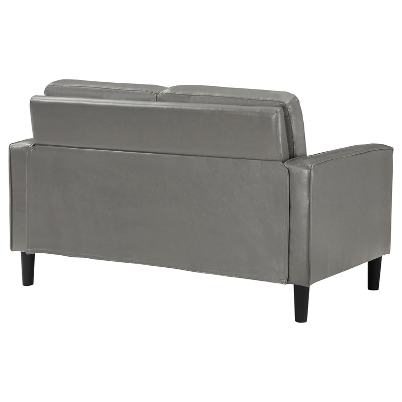 Ruth Upholstered Track Arm Loveseat Black