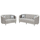Avonlea  Upholstered Sloped Arm Sofa Set Grey Fabric