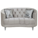 Avonlea  Upholstered Sloped Arm Sofa Set Grey Fabric