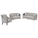 Avonlea  Upholstered Sloped Arm Sofa Set Grey Fabric