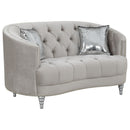 Avonlea  Upholstered Sloped Arm Sofa Set Grey Fabric