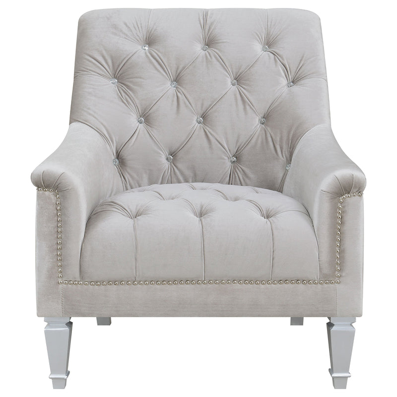 Avonlea  Upholstered Sloped Arm Sofa Set Grey Fabric