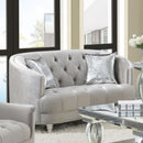 Avonlea Upholstered Sloped Arm Loveseat Grey Fabric