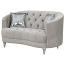 Avonlea Upholstered Sloped Arm Loveseat Grey Fabric