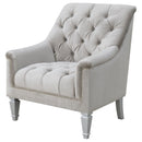 Avonlea Fabric Upholstered Sloped Arm Chair Grey Fabric
