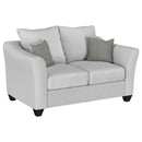 Salizar Upholstered Flared Arm Loveseat Charcoal Grey