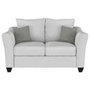 Salizar Upholstered Flared Arm Loveseat Charcoal Grey