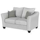 Salizar Upholstered Flared Arm Loveseat Charcoal Grey