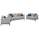 Apperson  Upholstered Track Arm Sofa Set Light Grey