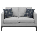 Apperson Upholstered Track Arm Loveseat Light Grey