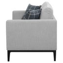 Apperson Upholstered Track Arm Loveseat Light Grey
