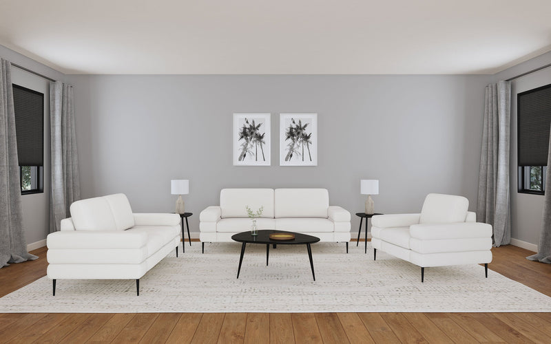 Jessel  Chenille Upholstered Sofa Set Ivory