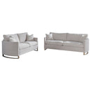 Corliss  Upholstered Arched Arm Sofa Set Beige