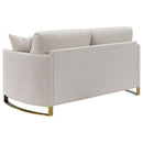 Corliss  Upholstered Arched Arm Sofa Set Beige