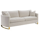 Corliss  Upholstered Arched Arm Sofa Set Beige