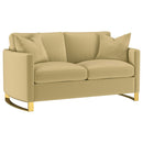 Corliss Velvet Upholstered Sofa Set Camel