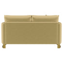 Corliss Upholstered Curved Track Arm Loveseat Camel