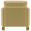 Corliss Upholstered Curved Track Arm Chair Camel