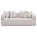 Jeanette 84-inch Fabric Upholstered Round Arm Sofa Beige