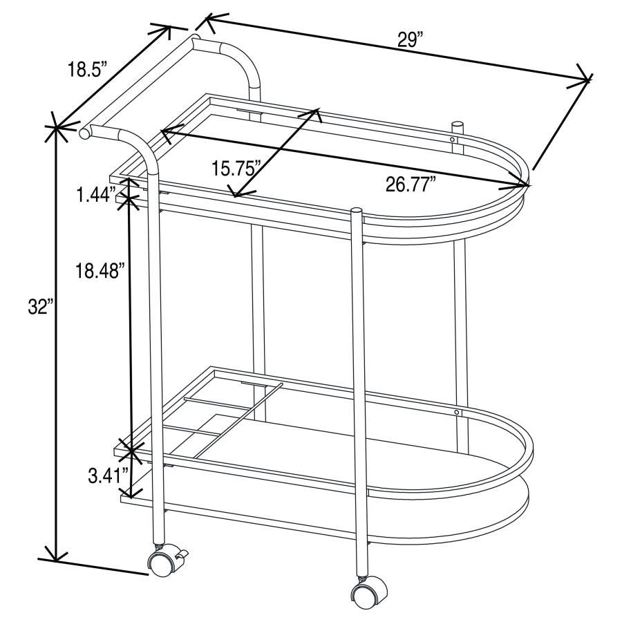 Desiree - 2-Tier Faux Marble Shelf Metal Bar Cart