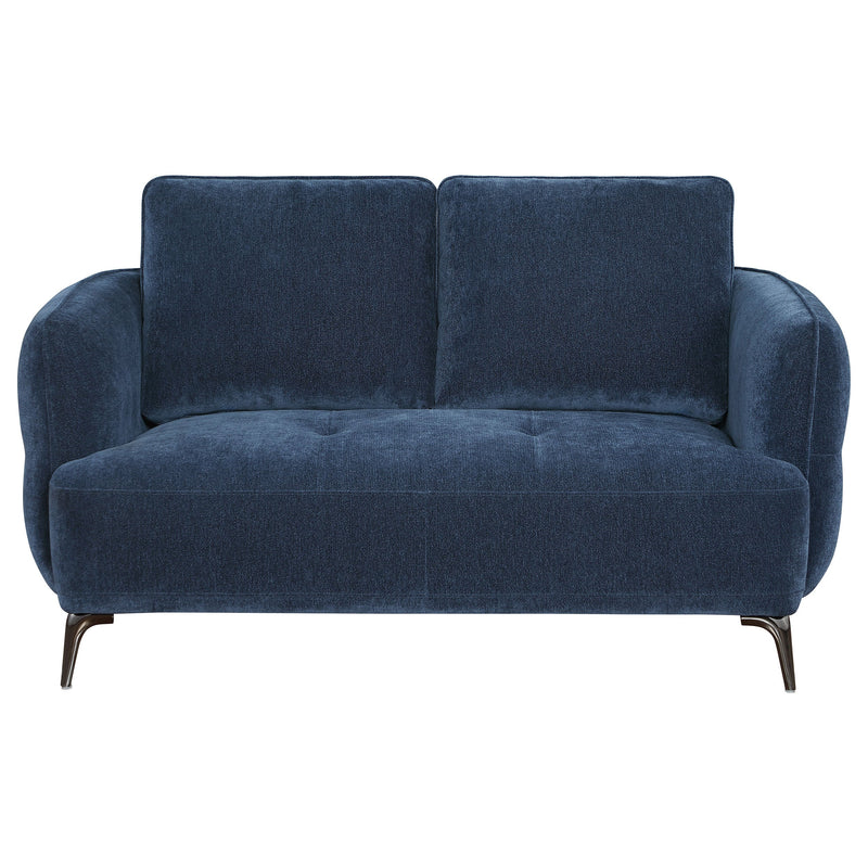 Lively  Chenille Upholstered Sofa Set Blue