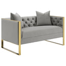 Eastbrook Velvet Upholstered Tufted Sofa Set Grey