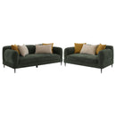 Jade  Chenille Upholstered Sofa Set Green
