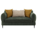 Jade Chenille Upholstered Modern Track Arm Loveseat Green