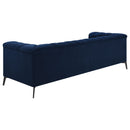 Chalet  Upholstered Tuxedo Arm Tufted Sofa Set Blue