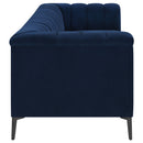 Chalet  Upholstered Tuxedo Arm Tufted Sofa Set Blue