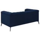 Chalet  Upholstered Tuxedo Arm Tufted Sofa Set Blue